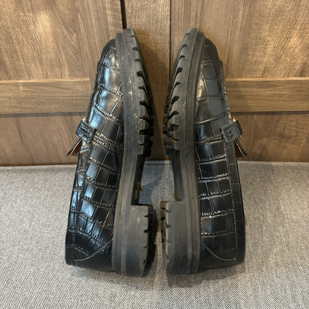 Madewell Black Loafers with Gold Buckle - Picture 11 of 12